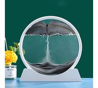 Garvee Cuadro de Arena en Movimiento 3D Paisaje de Arena Fluida Relajante para Decoración de Mesa Hogar y Oficina Regalo Creativo de Arte Moderno con Marco Blanco y Base de ABS Estable de 18 cm Negro