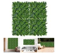Garvee Décoration Murale Botanique Réaliste - Mur Végétal Artificiel Avec Feuillage en Plastique, Protection UV, Parfait pour Maison, Jardin, Mariage, Fête, Stand Photo - Taille: 50x50cm, Lot de 4