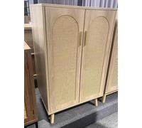 Garvee Dos Puertas Gabinete Curvo De Ratán - Versión Alta, Diseño Elegante, Durabilidad Mejorada, Espacio Ampliado, Fácil Montaje