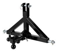 Garvee Enganche Tractor de 3 Puntos, Receptor 5,08 cm, Negro con Bola
