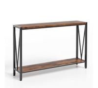 Garvee Entraditas Recibidores, Consola Recibidor, con Espacio de Almacenamiento, Mesa de Sofá Estrecha con Diseño en V,110X25X76 cm(Color Retro)