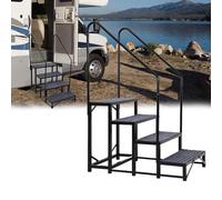 Garvee Escalera Portátil De 2 Escalones para Caravana con Pasamanos y Alfombrillas Antideslizantes, Ideal para Caravanas, Jacuzzis, Porches, Piscinas y Mascotas.