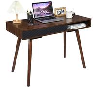 Garvee Escritorio Compacto de Oficina en casa - Estilo Moderno Mid-Century, Madera con cajones y Estante Abierto Espacios pequeños, Dormitorio o apartamento - Fácil Montaje - Color