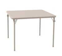 Garvee Escritorio Plegable Duradero,Juego de Cartas Plegable para 4 Personas,con 1 Caja PU,para Interiores y Exteriores,Portátil,Ligera,Resistente y Duradera,96×96×70 cm(Beige)