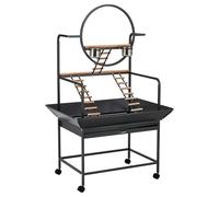 Garvee Espaciosa jaula de metal para pájaros con soporte de juego - Soporte grande de 66 pulgadas, pajarera, perchas, escaleras, bandeja extraíble, centro de actividades en interiores y exteriores