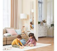 Garvee Espejo medidor de crecimiento infantil con regla de altura - acrílico irrompible y marco de madera maciza - desmontable y marcador escribible - decoración para pared de dormitorio, guardería y