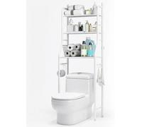 Garvee Estante de almacenamiento sobre el inodoro, organizadores de baño que ahorran espacio y almacenamiento con ganchos extraíbles para toallas, soporte de papel, para baño, lavandería
