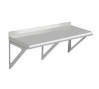 Garvee Estante de Pared de Acero Inoxidable Robusto para Cocina y hogar - Montaje Flotante, Resistente a la corrosión, fácil Limpieza, Protector Trasero, Soporte Triangular - Ideal para Restaurante,
