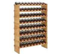 Garvee Estante Modular apilable de bambú para Vino - 8 Niveles, Soporte Estable para 72 Botellas, diseño rústico para Bar o encimera, Organizador de Licor, 84x26x102 cm, Capacidad: 72 Botellas