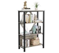 Garvee Estantería abierta de 4 niveles con kit antivuelco, estantería industrial con marco de metal resistente, estante de almacenamiento de madera para sala de estar, dormitorio, oficina en casa