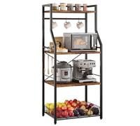 Garvee Estantería Cocina, Mueble para Microondas Varias Particiones para Suministros de Cocina, para Cocina y Salón de Estar, Dimensiones 60×40×129 cm