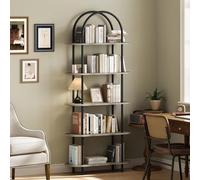 Garvee Estantería Cubo de Madera estantería Estilo,Muebles de Salon,Granja Moderno con Almacenamiento para Despacho, salón Dormitorio 80 * 30 * 180 cm(Gris)