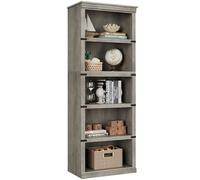 Garvee Estantería De 5 Niveles Estilo Rústico para Oficina y Hogar - Librero De Madera Robusto y Abierto - Ideal para Libros Pesados y Organización - Disponible En Gris, Vintage o Cerezo