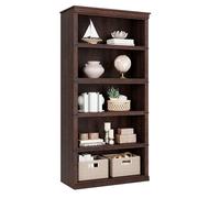 Garvee Estantería De 5 Niveles Estilo Rústico para Oficina y Hogar - Librero De Madera Robusto y Abierto - Ideal para Libros Pesados y Organización - Disponible En Gris, Vintage o Cerezo