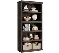 Garvee Estantería De 5 Niveles Estilo Rústico para Oficina y Hogar - Librero De Madera Robusto y Abierto - Ideal para Libros Pesados y Organización - Disponible En Gris, Vintage o Cerezo