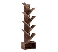Garvee Estantería de árbol de 8 niveles que ahorra espacio, estantería alta y moderna con amplio almacenamiento, construcción estable de MDF, estante de exhibición para sala de estar, dormitorio