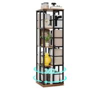 Garvee Estantería Giratoria De 4 Niveles, Torre Giratoria 360°, Estante Independiente con Rieles para Sala, Dormitorio, Estudio, Apartamento (40x40x137 Cm)