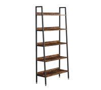Garvee Estantería industrial de 5 niveles, estante de almacenamiento de libros de 67 pulgadas de alto con estantes abiertos, estante de metal rústico para estudio, sala de estar, oficina en casa