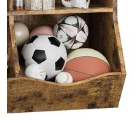 Garvee Estantería Infantil de 3 Niveles con 5 Cubos - Organizador Multiusos para Libros y Juguetes - para Dormitorio, Sala de Juegos, habitación Educativo - Acabado Color Vintage