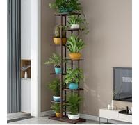 Garvee Estantería metálica resistente para almacenamiento en garaje - 8 niveles para 9 macetas - Diseño antideslizante e impermeable - Ideal para sala, balcón, jardín - Color: Bronze Gold Flower