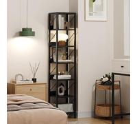 Garvee Estantería Vertical Alta De 6 Niveles - Librero Industrial De Metal y Madera Estilo Vintage - Estantes Abiertos Para Almacenamiento y Exhibición - Ideal Para Oficina, Dormitorio o Sala - Diseño