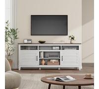 Garvee Farmhouse TV Stand 70.9" - Adjustable Shelves, Cabinet Doors - Entertainment Center for Living Room/Bedroom