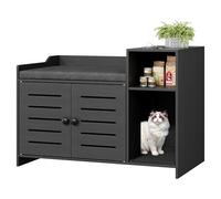 Garvee - Funda de cama para gatos con rascador, estante de almacenamiento y diseño de granja, adecuado para pasillo o dormitorio, muebles para cama y comodidad felina