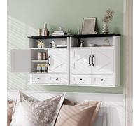 Garvee Gabinete de baño de Pared con Estante Ajustable y cajón - Almacenamiento Moderno sobre Inodoro - Resistente al Agua - Montaje fácil - Color: Drawer