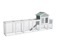 Garvee Gallinero de Madera Grande para Exterior 310 x 113 x 66 cm, con Caja Nido, Corral de Ejercicio, Bandeja Extraíble y Techo Impermeable, para Gallinas Patos Conejos y Patio