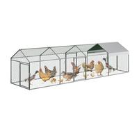 Garvee Gallinero de metal grande, corral grande para patio con cubierta impermeable y anti-UV, recinto de gallina, techo de espiga al aire libre, jaula de conejo para patio, granja, patio