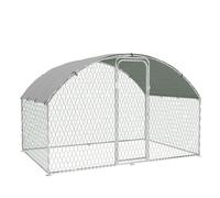 Garvee Gallinero de Metal Grande Exterior 3x2x2m, Jaula de Acero Galvanizado para Aves y Mascotas, Corral con Cubierta Impermeable Anti-UV y Malla de Seguridad para Gallinas, Patos, Conejos, Gris