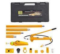 Garvee Gato hidráulico Porta Power Set - 12 toneladas (declarado, Capacidad Real 10 toneladas) - con Cilindro hidráulico, Manguera de Aceite de 1,4 m y maletín de plástico - Ideal para Taller