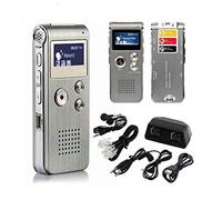 Garvee Grabadora de Voz Digital de 8 GB - Grabadora de Voz portátil con Pantalla LCD - Reproductor MP3 y micrófono Incorporado conferencias, reuniones y entrevistas - USB - Plata 8 GB