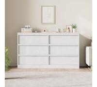 Garvee Gran Armario De Almacenaje - Cómoda Moderna De Madera con 6 u 8 Cajones - Diseño Elegante para Salón, Dormitorio, Recibidor o Habitación Infantil - Independiente, En Madera Blanca o Natural