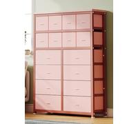 Garvee Gran Capacidad de almacenaje - Cómoda Alta de 16 cajones para Dormitorio - Estructura metálica y Tablero de Madera Impermeable - Fácil Montaje y Seguridad Anti-vuelco, Armario,