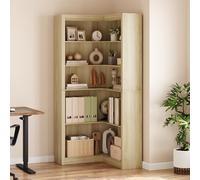 Garvee Gran Capacidad De Almacenaje - Estantería Esquinera En l De 5 Niveles para Oficina y Hogar - Estilo Rústico, Resistente y Decorativa - Altura 182 cm - Espacio Abierto para Libros y Decoración