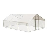 Garvee - Gran recinto para aves de corral de metal para granja y jardín, techo impermeable y protección contra rayos UV, seguridad óptima para gallinas, patos, conejos y animales pequeños, montaje