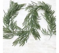 Garvee Guirnalda navideña de Pino Artificial Realista 2 m - para Chimenea, Mesa, Pared y Bodas - Decoración Festiva de Navidad para Interiores y Exteriores - Hojas Verdes de Invierno Resistentes -