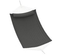 Garvee Hamaca Doble De Cuerda De Yute para Exteriores - Ergonómica con Cojín Extraíble y Resistencia Al Clima para Jardín, Patio o Playa - hasta 204 kg - Gris Oscuro