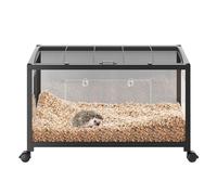 Garvee Jaula para Hámster de Gran Tamaño (96x47x51 cm) - Color Blanco, Hábitat Apilable de Metal y Acrílico con Ruedas, Estructura Resistente a Mordeduras para Cobayas y Pequeños Roedores