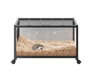 Garvee Jaula para Hámster de Gran Tamaño (96x47x51 cm) - Color Blanco, Hábitat Apilable de Metal y Acrílico con Ruedas, Estructura Resistente a Mordeduras para Cobayas y Pequeños Roedores