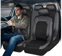Garvee Juego completo de fundas de asiento de coche, ajuste universal, transpirables, con fundas para reposacabezas, compatibles con bolsa de aire, lavables y fáciles de instalar para coches, SUV