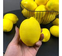 Garvee Juego de 12 limones artificiales realistas, fruta sintética amarilla realista para decoración del hogar, centros de mesa de cocina, cuenco y jarrón, accesorios para fotos, acentos decorativos
