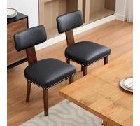 Garvee Juego De 2 Sillas De Comedor - Modernas y Cómodas - Respaldo Ergonómico - Patas De Madera Resistentes - Tapizado De Cuero De Fácil Cuidado - Ideal para Comedores y Salas De Estar