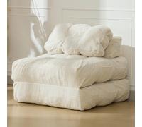Garvee Juego de 2 sofá-cama para sala de estar que ahorran espacio. Sillón individual con respaldo ergonómico, cojines, cabecero ajustable, funda de pana lavable a máquina y práctico bolsillo lateral
