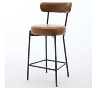 Garvee - Juego de 2 taburetes de Bar (76 Cm, con Asiento y Respaldo Acolchados, Base de Metal Resistente para Cocina, Comedor o Bar, Color marrón