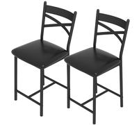 Garvee Juego de 2 taburetes de Bar para el hogar de 22 Pulgadas, Color Negro, con Respaldo ergonómico y Asiento Acolchado, cómodos para Isla de Cocina, mostrador y apartamento