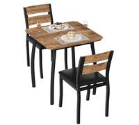 Garvee Juego De Comedor Moderno De 3 Piezas para 2 Personas - Mesa Pequeña De Cocina y 2 Sillas Tapizadas - Estructura Metálica y Tablero De Madera Espacios Reducidos, Apartamentos y