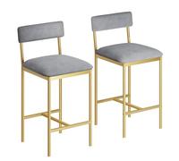 Garvee - Juego de Mesa de Comedor con 2 sillas de Madera y Metal, Mesa de Bar con 3 estantes de Almacenamiento para Cocina, Comedor, 92 x 50 x 92 cm