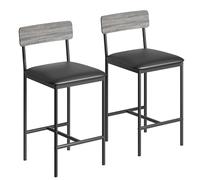 Garvee - Juego de Mesa de Comedor con 2 sillas de Madera y Metal, Mesa de Bar con 3 estantes de Almacenamiento para Cocina, Comedor, 92 x 50 x 92 cm